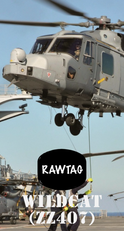 RAWTAG #06: Agusta Westland Wildcat Helicopter. ZZ407. Composite Panel Tag.